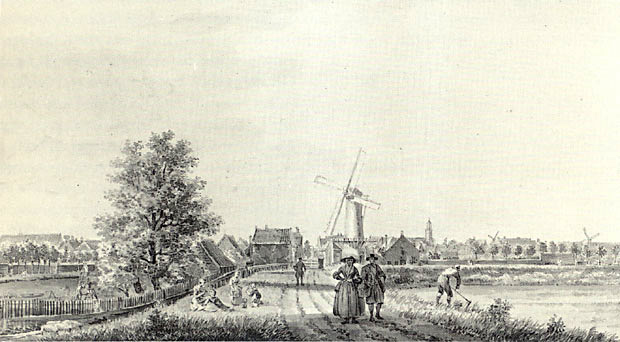 Een tekening uit 1800 van Gerrit van Groenewegen